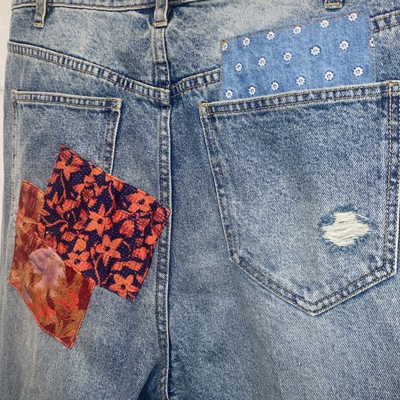 FREE PEOPLE Patchwork Jeans Size 31" We the Free" Balladonna High Rise Bootcut - Picture 12 of 12
